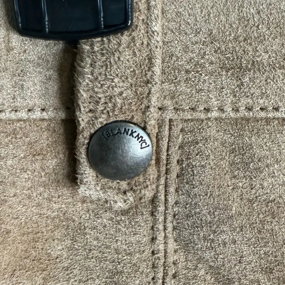 BLANKNYC Caffe Latte Suede 100% Leather Moto Mini Skirt Size 26 - Picture 7 of 10